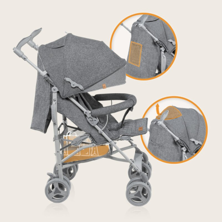 Carucior sport compact, Lionelo, Irma, Pliere tip umbrela, 6- 36 luni, Pana la 15 kg, Gri [11]