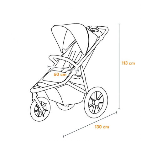 Carucior sport Lionelo Azura cu 3 roti cu baldachin XXL impermeabil [41]