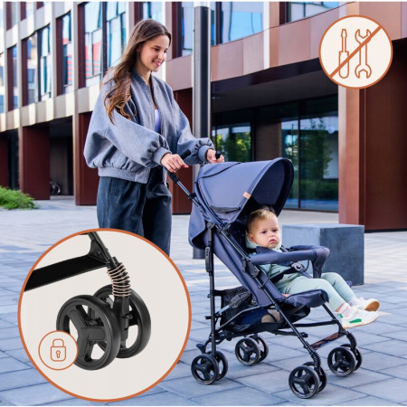 Carucior sport, Lionelo, Elia, Cu plasa de tantari, Suport de picioare reglabil, Spatar ajustabil in 4 pozitii, Capotina XXL, Pliere tip umbrela, Capacitate 15 kg, 6 luni+, EN 1888, Negru [18]