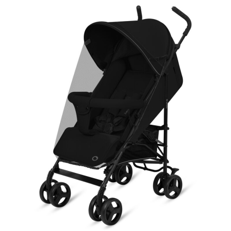 Carucior sport, Lionelo, Elia, Cu plasa de tantari, Suport de picioare reglabil, Spatar ajustabil in 4 pozitii, Capotina XXL, Pliere tip umbrela, Capacitate 15 kg, 6 luni+, EN 1888, Negru [5]