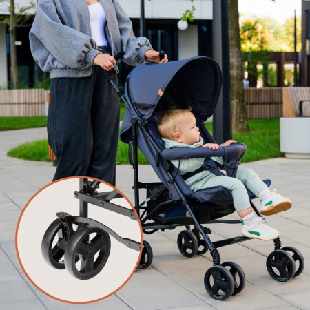 Carucior sport, Lionelo, Elia, Cu plasa de tantari, Suport de picioare reglabil, Spatar ajustabil in 4 pozitii, Capotina XXL, Pliere tip umbrela, Capacitate 15 kg, 6 luni+, EN 1888, Bej Taupe [21]