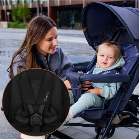 Carucior sport, Lionelo, Elia, Cu plasa de tantari, Suport de picioare reglabil, Spatar ajustabil in 4 pozitii, Capotina XXL, Pliere tip umbrela, Capacitate 15 kg, 6 luni+, EN 1888, Negru [19]