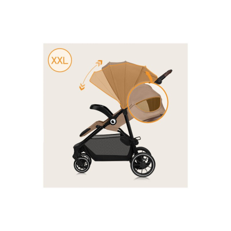 Carucior sport, Lionelo, Emma One, cu tavita, Suport pahar, Plasa de tantari, Roti EVA, Maner reglabil, Pana la 22 kg, 6 luni+, Bej [28]