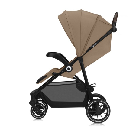 Carucior sport, Lionelo, Emma One, cu tavita, Suport pahar, Plasa de tantari, Roti EVA, Maner reglabil, Pana la 22 kg, 6 luni+, Bej [9]