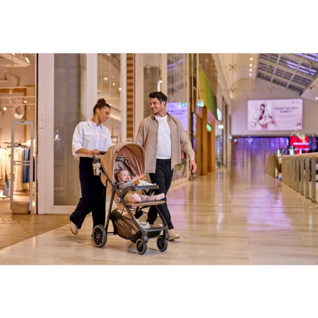 Carucior sport, Lionelo, Emma One, cu tavita, Suport pahar, Plasa de tantari, Roti EVA, Maner reglabil, Pana la 22 kg, 6 luni+, Bej [31]