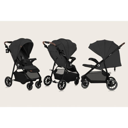 Carucior sport, Lionelo, Emma One, cu tavita, Suport pahar, Plasa de tantari, Roti EVA, Maner reglabil, Pana la 22 kg, 6 luni+, Gri [2]