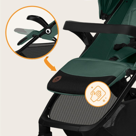 Carucior sport, Lionelo, Emma One, cu tavita, Suport pahar, Plasa de tantari, Roti EVA, Maner reglabil, Pana la 22 kg, 6 luni+, Verde [28]