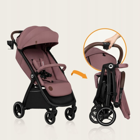 Carucior sport, Lionelo, Ingrid, Capotina impermeabila cu filtru UPF50+, Pana la 22 Kg, Sistem pentru pliere automata, 6 luni+, Roz [14]