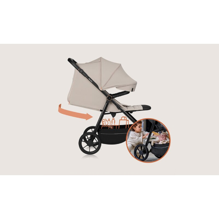 Carucior sport, Lionelo, Iva, Sustine 22 kg, 6 luni+, Bej [23]