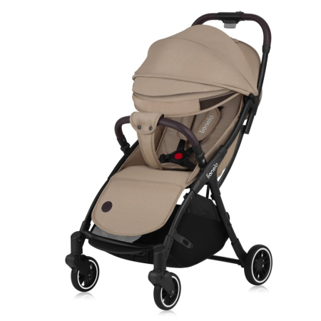 Carucior sport, Lionelo, Julie One, Cadru din aluminiu, 0-22 kg, Pliere compacta pentru avion, Bej [2]