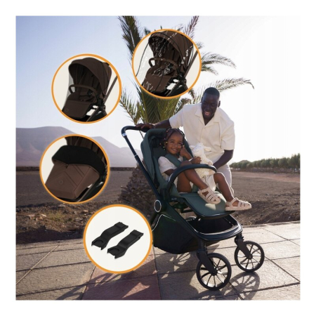 Carucior sport, Lionelo, Mika Plus, Cadru din aluminiu, Copertina XXL, cu accesorii, Pana la 22 kg, 6-48 luni; Mocha Mousse [15]