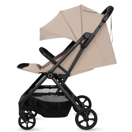 Carucior sport, Lionelo, Tansi, Pliere automata, Ultracompact, Manevrare cu o mana, Roti cu tehnologie GravelTech, Spatar si suport picioare reglabile, 6-48 luni, Sustine 22 kg, Bej [8]