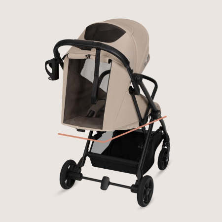 Carucior sport, Lionelo, Tansi, Pliere automata, Ultracompact, Manevrare cu o mana, Roti cu tehnologie GravelTech, Spatar si suport picioare reglabile, 6-48 luni, Sustine 22 kg, Bej [21]