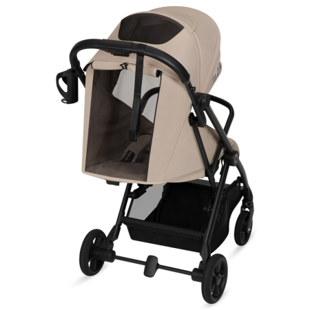 Carucior sport, Lionelo, Tansi, Pliere automata, Ultracompact, Manevrare cu o mana, Roti cu tehnologie GravelTech, Spatar si suport picioare reglabile, 6-48 luni, Sustine 22 kg, Bej [10]