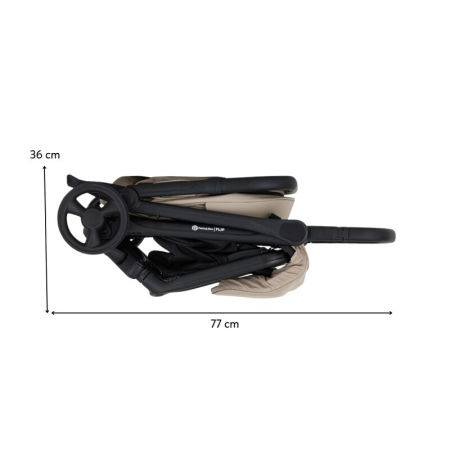 Carucior sport, Petite&Mars, Flip, Pliere compacta cu o mana, Spatar reglabil pana la pozitie de somn, Suport picioare reglabil, Copertina extensibila cu protectie UPF50+, Pana la 22 kg, 0 luni+, Bej [13]