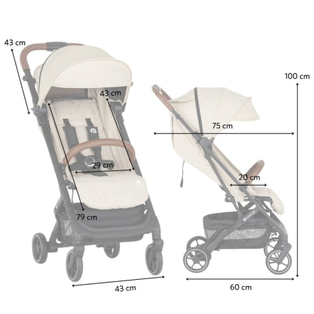 Carucior sport, Petite&Mars, Fly, Pliere compacta, Spatar reglabil pana la pozitie de somn, Suport picioare reglabil, Copertina extensibila cu protectie UPF40+, Suport pahar inclus, Pana la 22 kg, 0 l [7]
