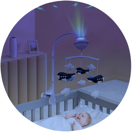 Carusel muzical pentru patut cu proiector Chipolino Planes [1]