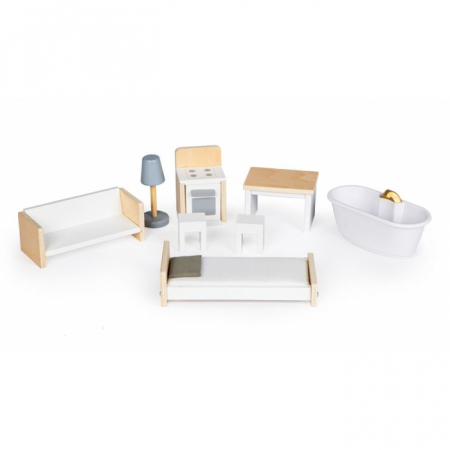 Casuta de papusi inalta din lemn cu mobilier, casuta lui Grace, Ecotoys 8210 [6]