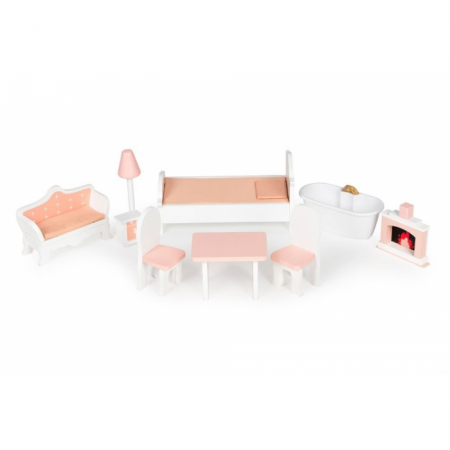 Casuta de papusi inalta din lemn cu mobilier Ecotoys D8112 [7]