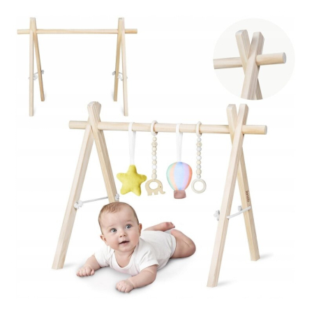 Centru de activitati, Lionelo, Anis Set, cu arcada Montessori, din lemn de pin, Jucarii plus, 4 jucarii suspendate, Multicolor [25]