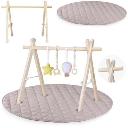 Centru de activitati, Lionelo, Anis Set, cu arcada Montessori, din lemn de pin, Jucarii plus, 4 jucarii suspendate, Multicolor [12]