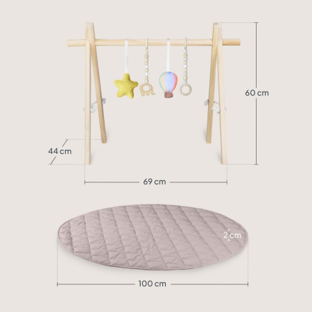 Centru de activitati, Lionelo, Anis Set, cu arcada Montessori, din lemn de pin, Jucarii plus, 4 jucarii suspendate, Multicolor [24]