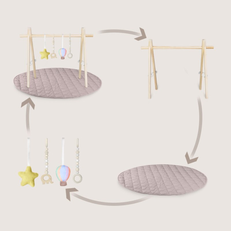 Centru de activitati, Lionelo, Anis Set, cu arcada Montessori, din lemn de pin, Jucarii plus, 4 jucarii suspendate, Multicolor [13]