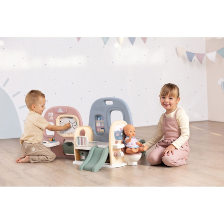 Centru de ingrijire pentru papusi Smoby Baby Care Childcare Center albastru roz cu accesorii [5]