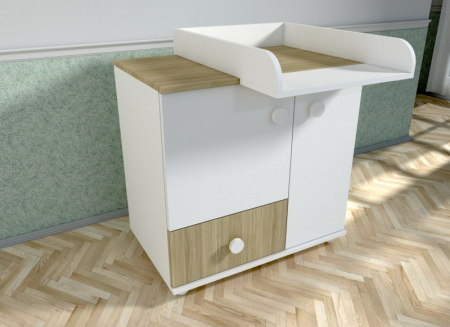 Comode copii - Comoda cu blat de infasat MyKids Lucky Alb-Natur A563