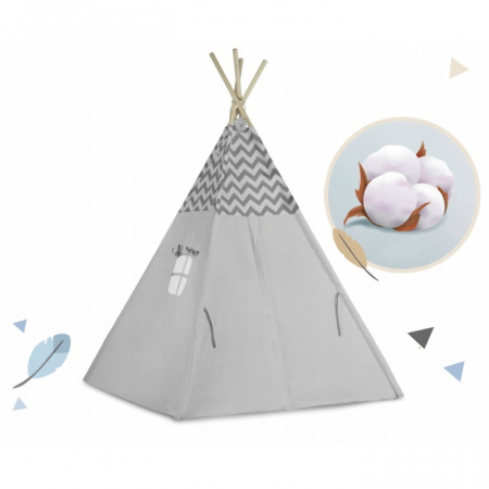 Cort de joaca pentru copii cu ghirlanda si lumini Nukido 120 x 120 x 165 cm - Gri [2]