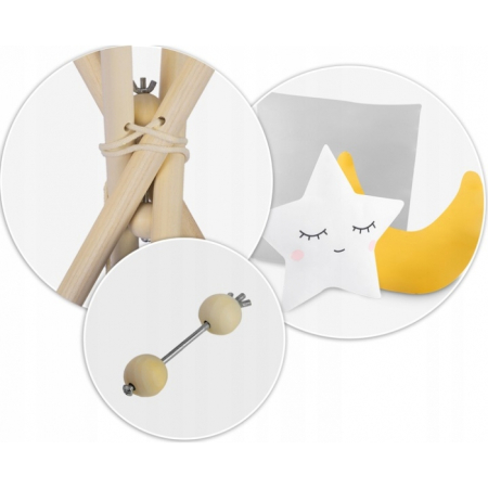 Cort de joaca pentru copii cu salteluta si 3 pernite Nukido 116 x 116 x 165 cm - Gri [6]