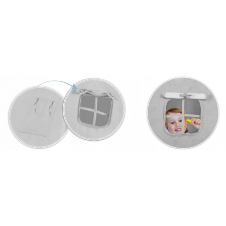 Cort de joaca pentru copii cu salteluta si 3 pernite Nukido 116 x 116 x 165 cm - Gri [8]