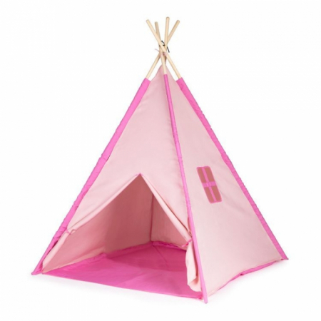 Corturi si casute copii - Cort indian teepee de joaca pentru copii, tip wigwam Ecotoys - Roz