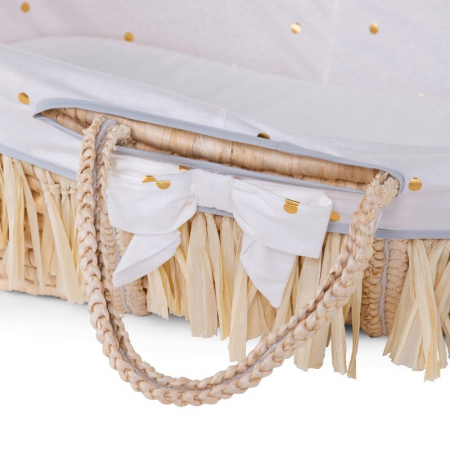 Cos bebe Childhome Moise din coji de porumb+rafie cu saltea, Husa Jerse Buline [1]