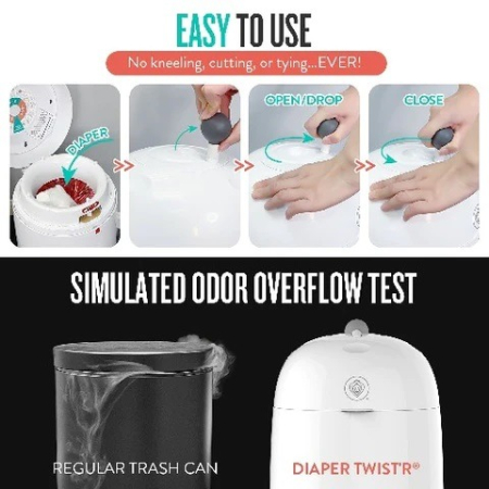 Cos Ermetic pentru Scutece Murdare Alb Nappy Twist'R Prince Lionheart [6]