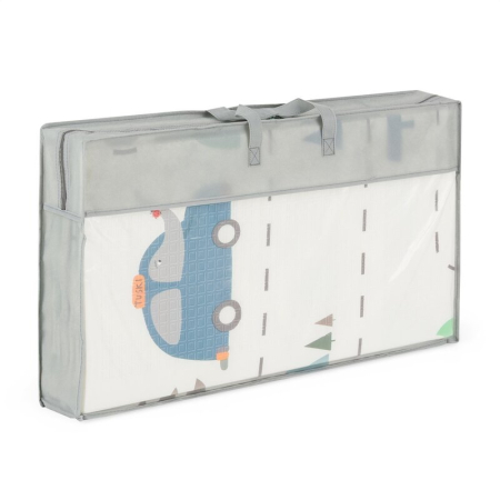 Covoras de joaca, Petite&Mars, Reversibil, Include geanta pentru transport, Pliabil si impermeabil, 197 x 147 x 1 cm, Campy Cars, 0 luni+, Multicolor [2]