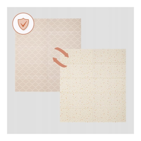 Covoras educativ, Lionelo, Zora, Din spuma XPE non-toxica, Cu doua fete, Suprafata antiderapanta, Dimensiune mare, 180x200 cm, Grosime 1.5 cm, Pliabil, Include geanta pentru transport, Bej [16]