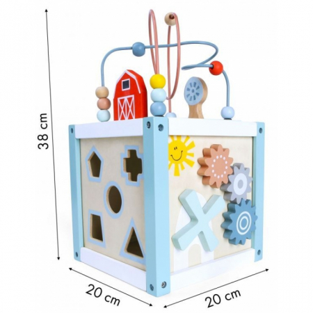 Cub educational din lemn 1020 Ecotoys [4]