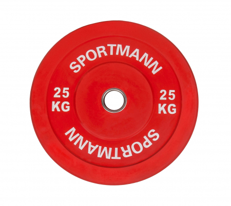 Bare - Discuri - Greutati - Disc Greutate Cauciuc SPORTMANN - 25 kg / 51 mm Rosu