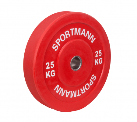 Disc Greutate Cauciuc SPORTMANN - 25 kg / 51 mm Rosu [1]