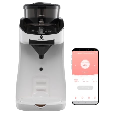 Incalzitoare si sterilizatoare biberoane bebe - Espressor inteligent KidsCare Milkie pentru lapte praf, aplicatie mobila, rezervor 1,8L, autocuratare