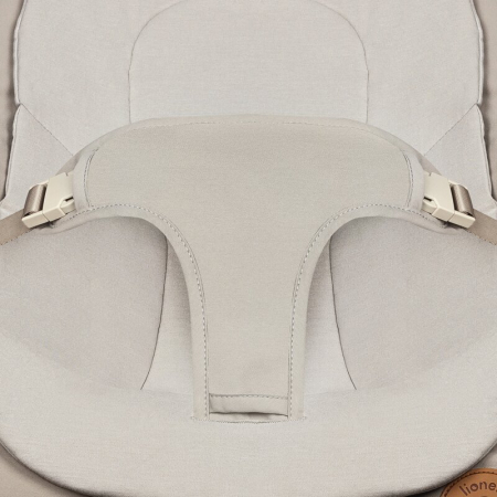 Fotoliu balansoar Lionelo Lilac cu arcada cu jucarii Ergonomic Reglare spatar in 3 pozitii Pernuta moale invelita in tesatura de bambus Pliabil 0-6 luni Bej [15]