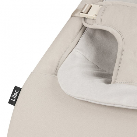 Fotoliu balansoar Lionelo Lilac cu arcada cu jucarii Ergonomic Reglare spatar in 3 pozitii Pernuta moale invelita in tesatura de bambus Pliabil 0-6 luni Bej [8]