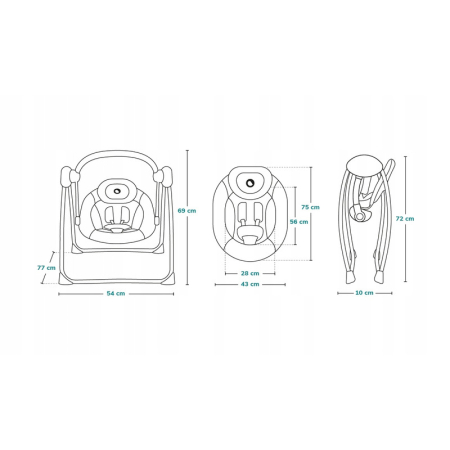 Fotoliu balansoar, Lionelo, Otto Cozy, cu melodii, cu 5 viteze de balansare, cu temporizator, 57x55 cm, Roz [11]