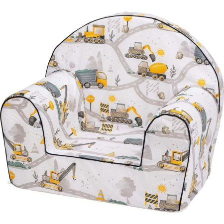 Fotolii copii - Fotoliu din burete, Bubaba, Builders, pentru copii, 9 luni-5 ani, Multicolor