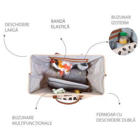 Geanta de infasat Childhome Mommy Bag Ecru [2]