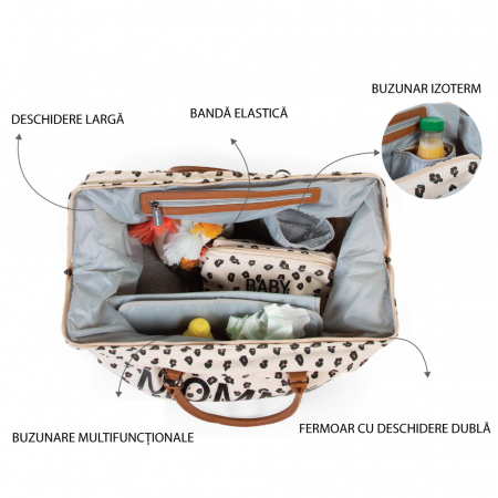 Geanta de infasat Childhome Mommy Bag Leopard [4]