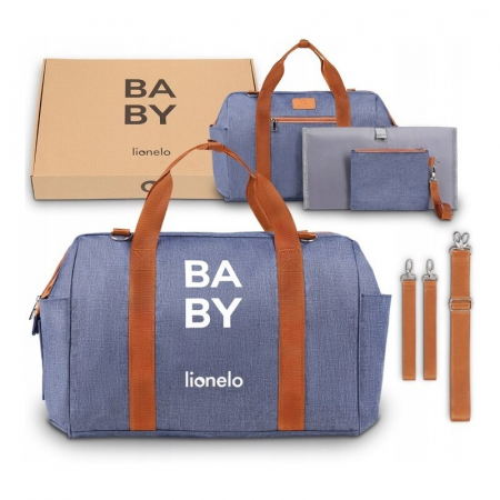 Genti mamici - Geanta pentru mamici Ida cu multiple compartimente, Albastru - Lionelo