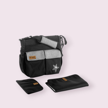 Geanta pentru mamici, Jane, cu 2 buzunare exterioare, cu multiple compartimente, cu saltea de infasat inclusa, 44 x 34 cm, Soil [2]