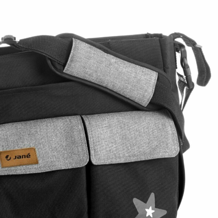 Geanta pentru mamici, Jane, cu 2 buzunare exterioare, cu multiple compartimente, cu saltea de infasat inclusa, 44 x 34 cm, Soil [4]